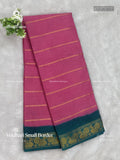 Veldhari Small Border Horizontal Stripes Peacock Pink Green