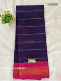Veldhari Small Border Horizontal Stripes Peacock Navy Blue Pink