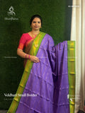 Veldhari Small Border Horizontal Stripes Peacock Lavender Parrot Green