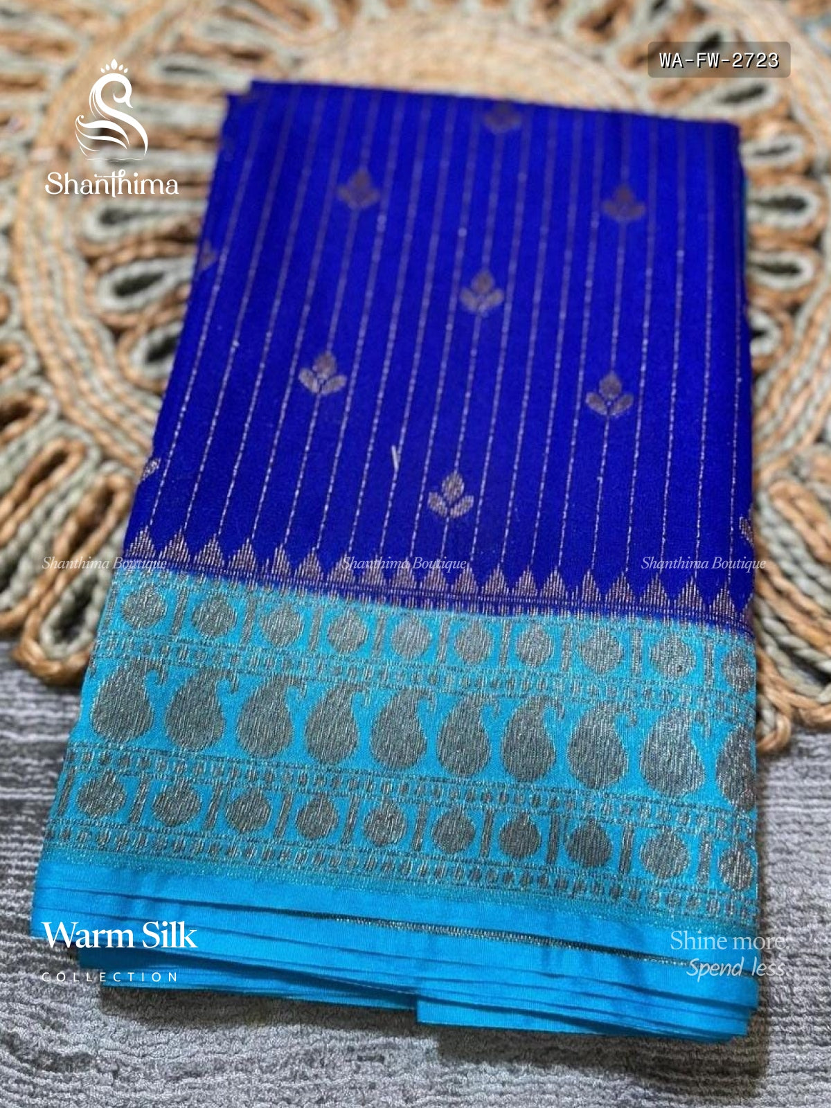 Warm Silk Flowers Mango Peacock Chakra Ink Blue Sky Blue